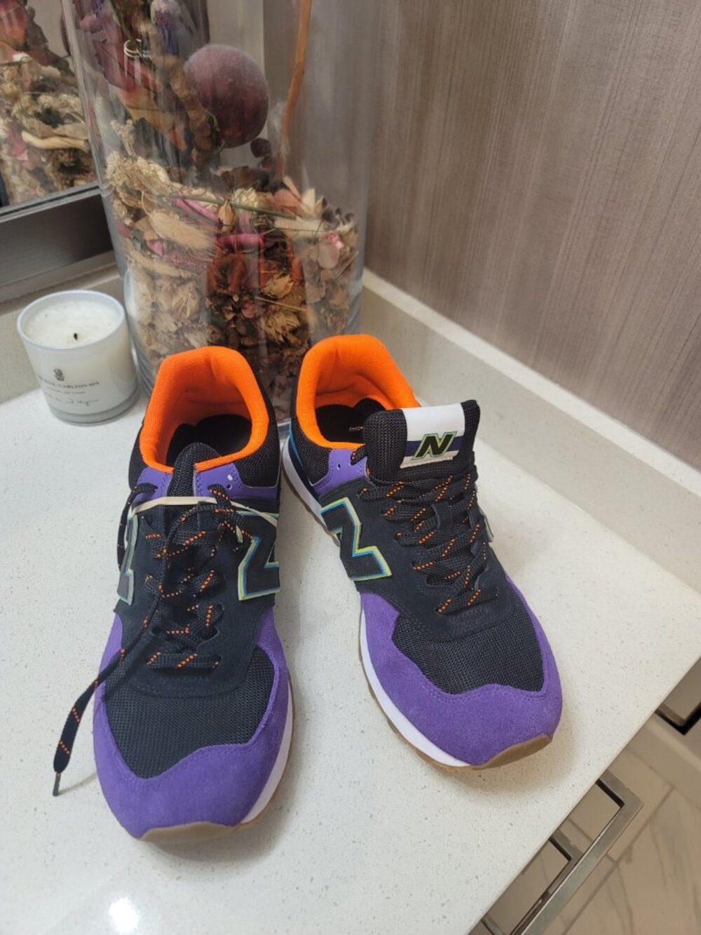 New Balance 574 Men’s Size 13 Black Purple Orange Blue Custom ML574PT2